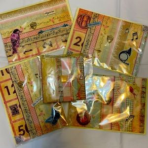 Pack of 4 vintage inspired greeting/ birthday cards with journal